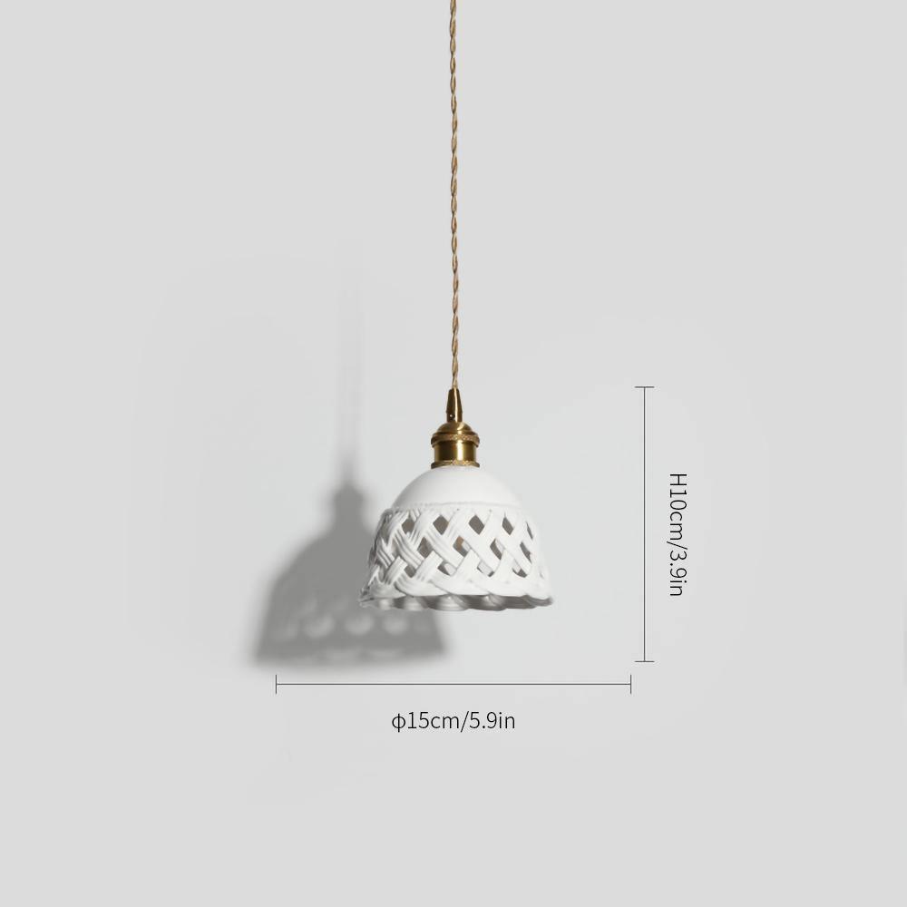 Céravelle | Lampe Suspendue – Céramique artisanale émail blanc mat