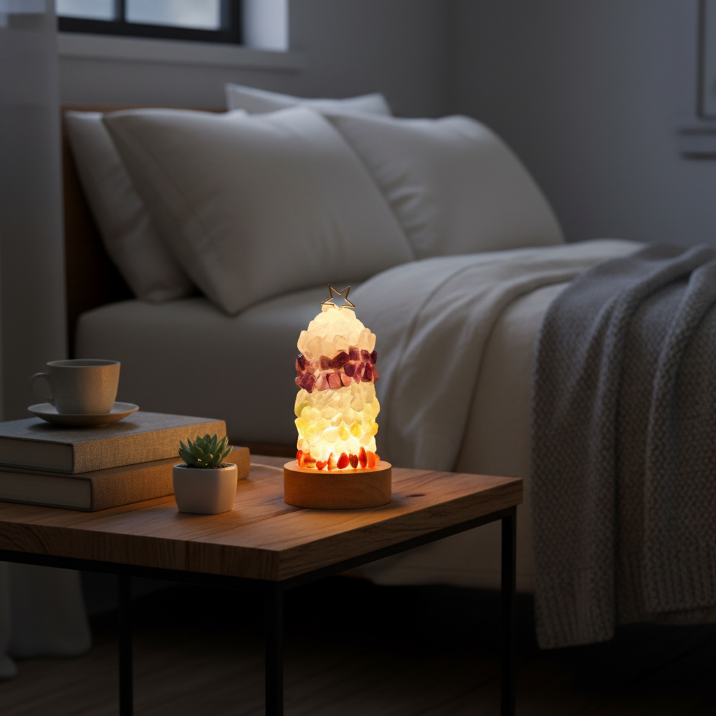 Améthira | Lampe Cristal – Ambiance Apaisante et Énergie Naturelle