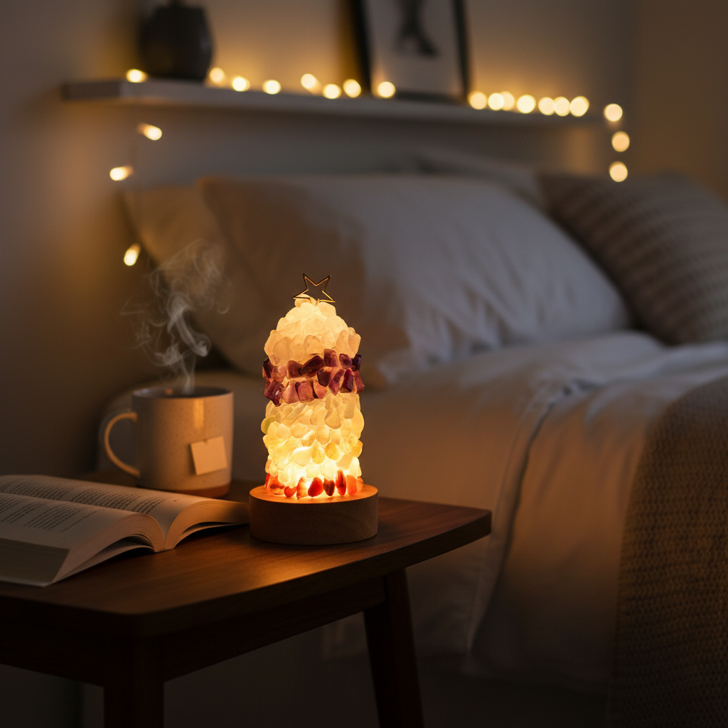 Améthira | Lampe Cristal – Ambiance Apaisante et Énergie Naturelle