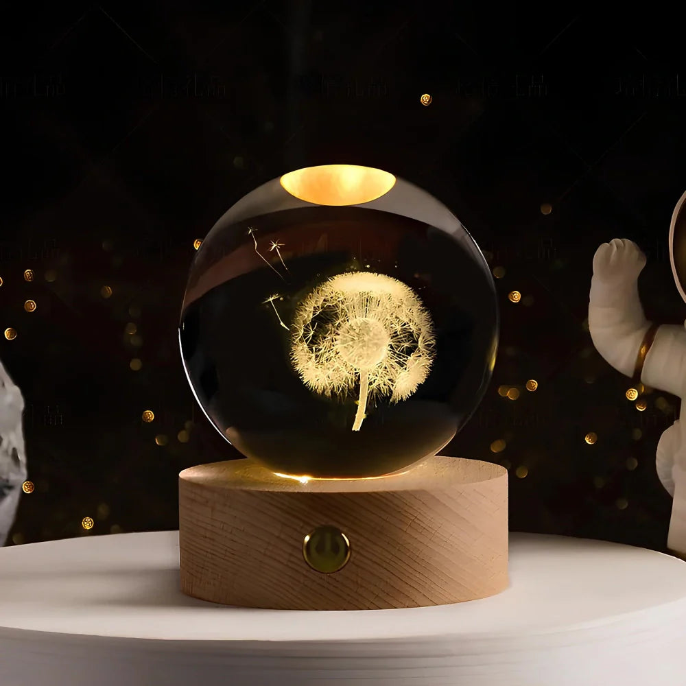 Astrophere - Lampe Décorative Sphérique Avec Socle Pissenlit