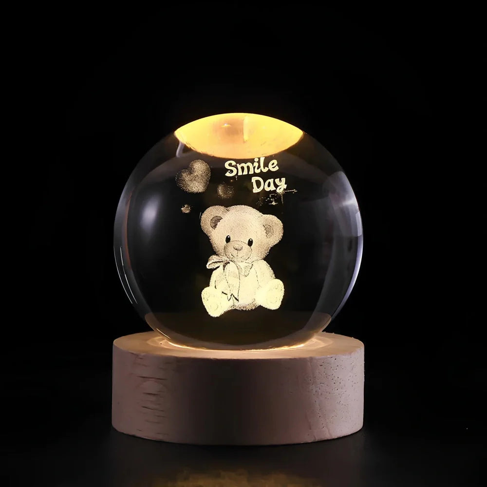 Astrophere - Lampe Décorative Sphérique Avec Socle Ours En Peluche