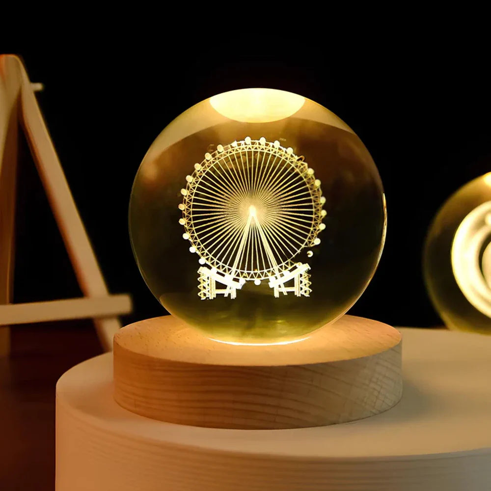 Astrophere - Lampe Décorative Sphérique Avec Socle Grande Roue