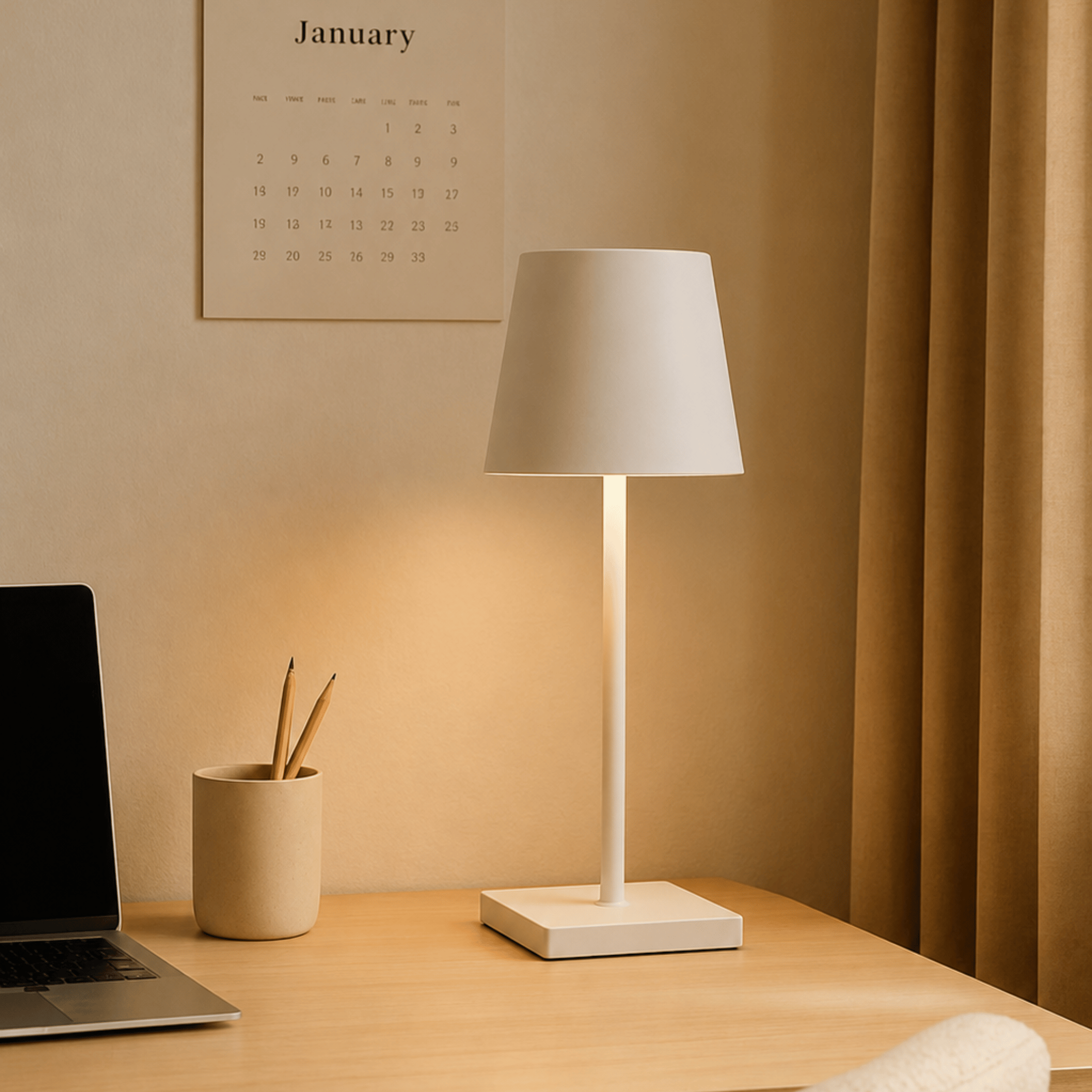 Élyntar | Lampe Sans Fil Rechargeable – Design Moderne et Éclairage Tactile Blanc