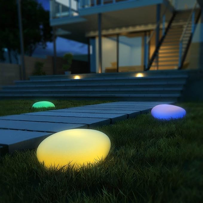 RockSphere | Éclairage de Jardin en Pierre – Ambiance Nocturne Chaleureuse