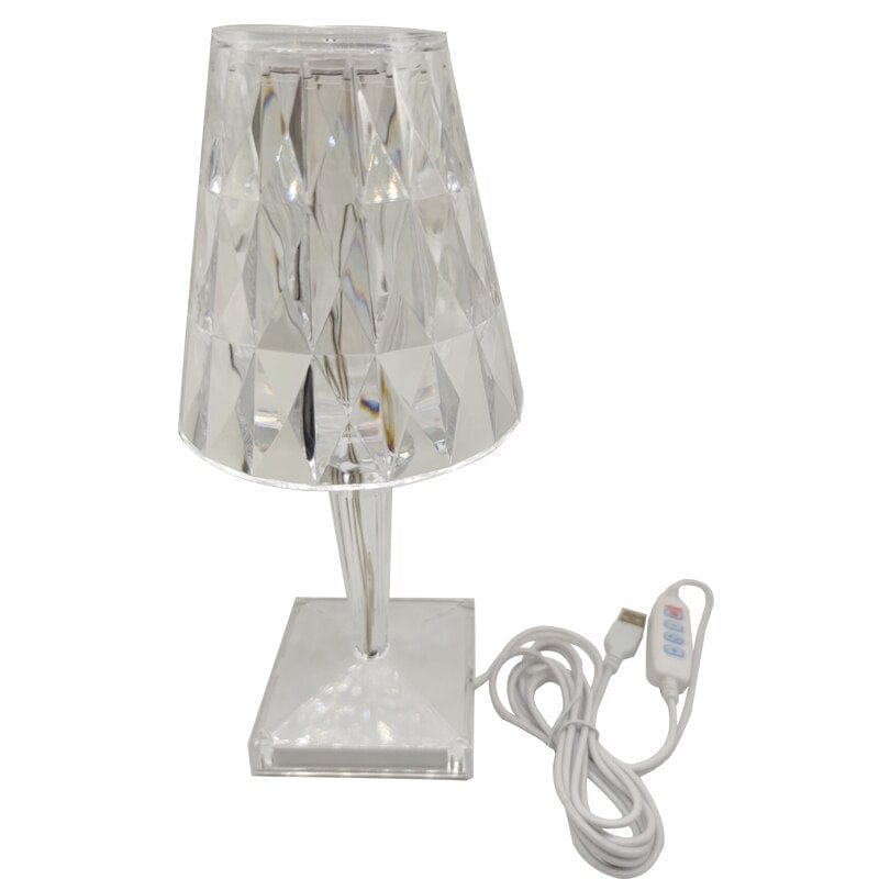 Cristalix - Lampe De Table À Facettes Style Cristal Rechargeable Via USB Standard