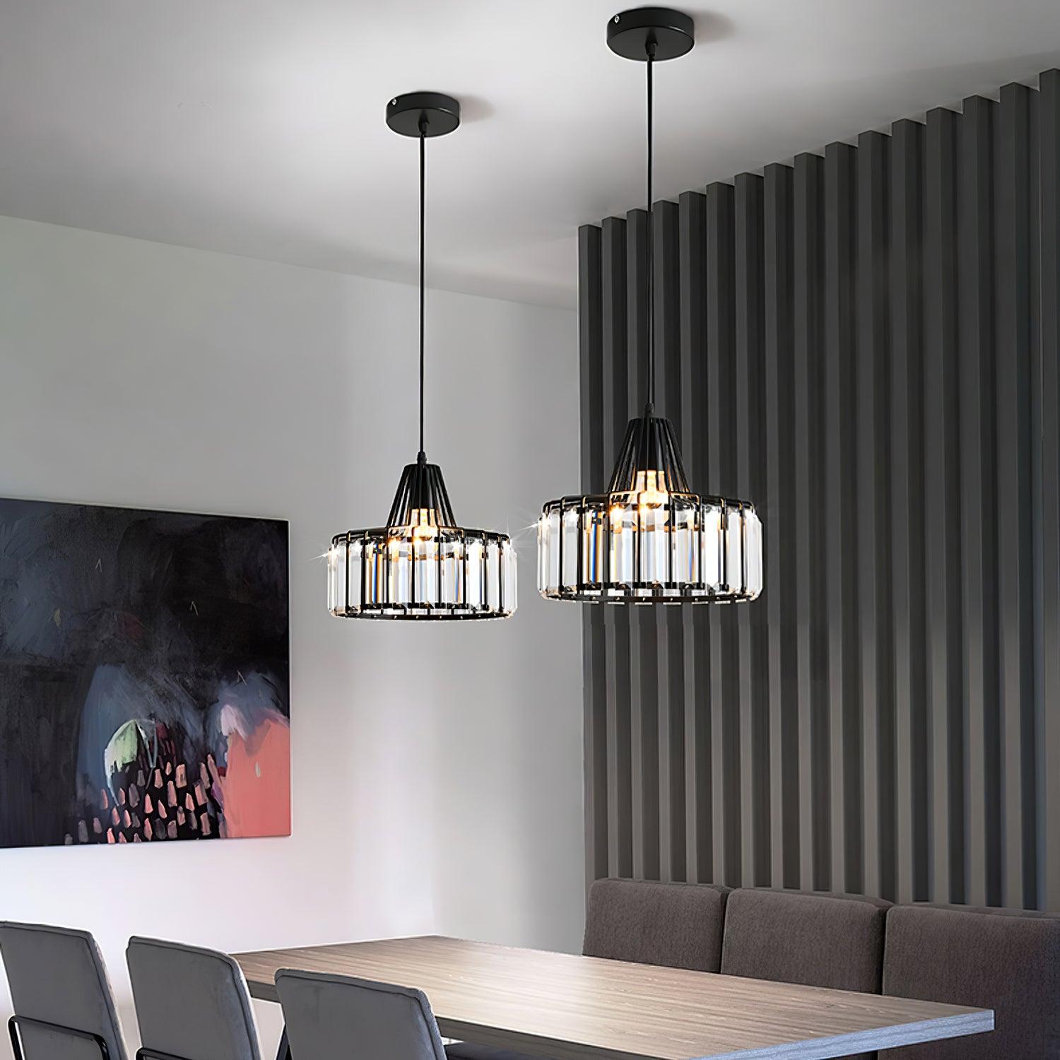 Orfina | Lampe Suspendue – Diffusion brillante abat jour cristal
