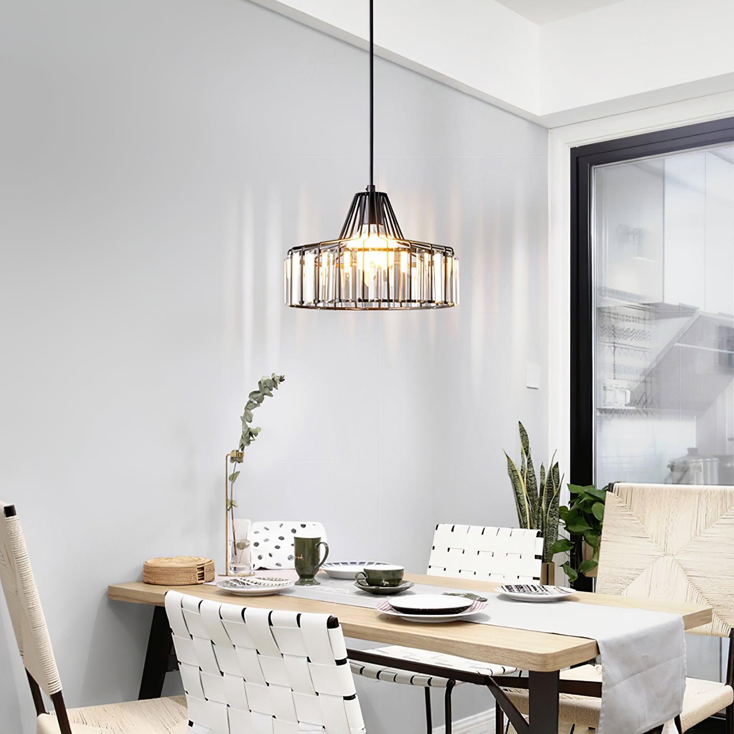 Orfina | Lampe Suspendue – Diffusion brillante abat jour cristal