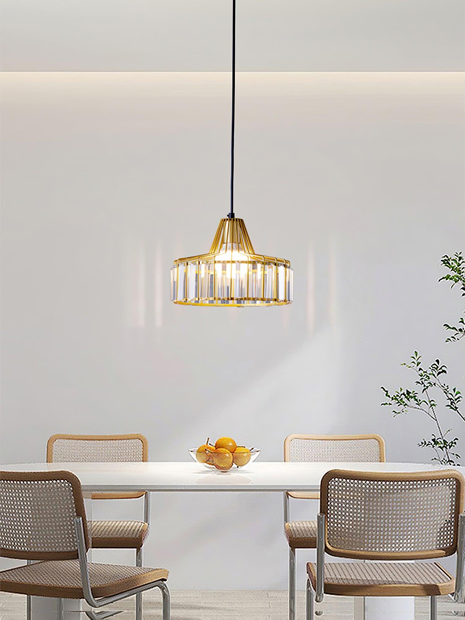 Orfina | Lampe Suspendue – Diffusion brillante abat jour cristal
