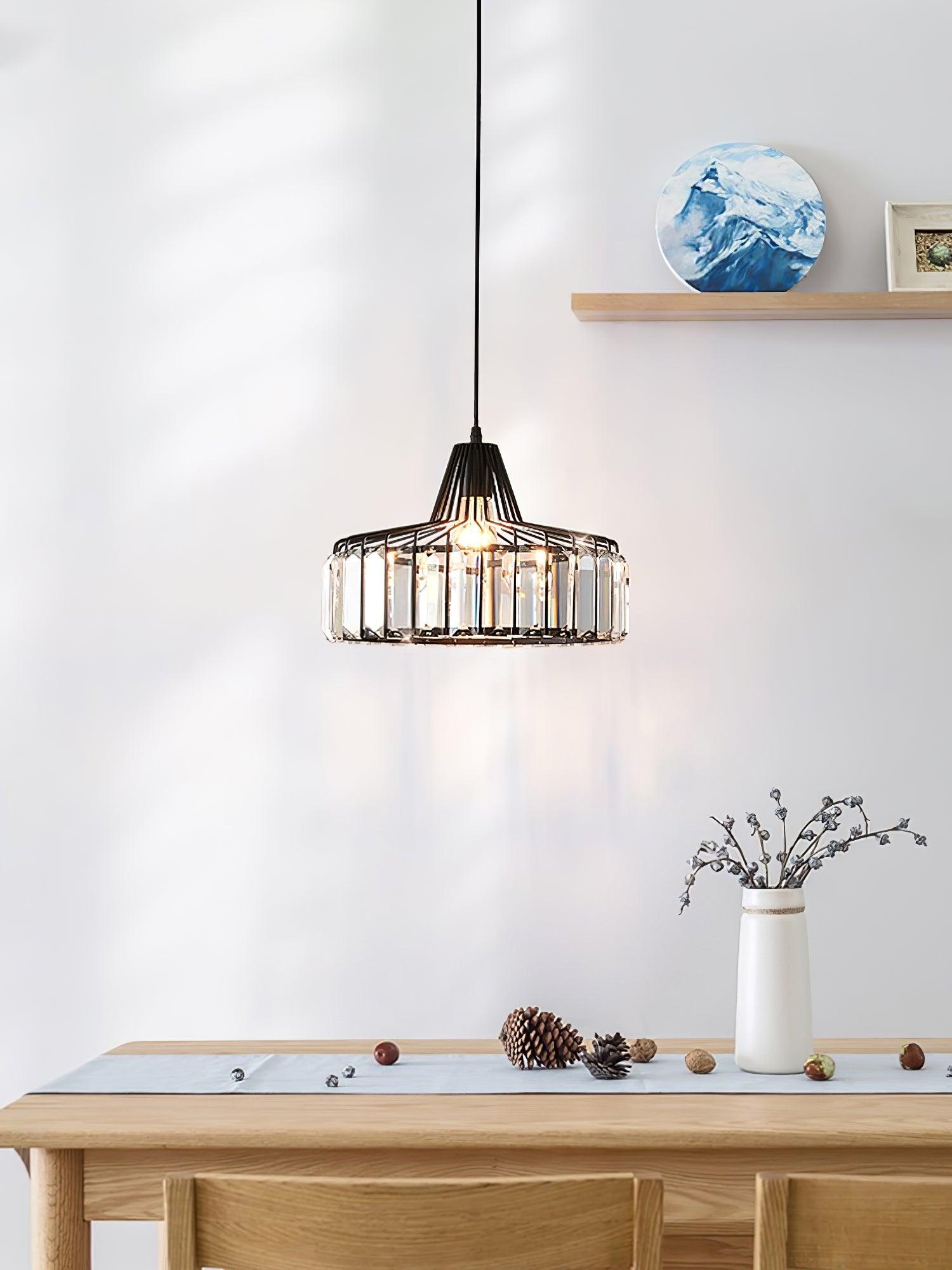 Orfina | Lampe Suspendue – Diffusion brillante abat jour cristal