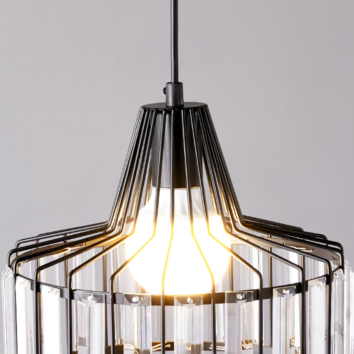 Orfina | Lampe Suspendue – Diffusion brillante abat jour cristal