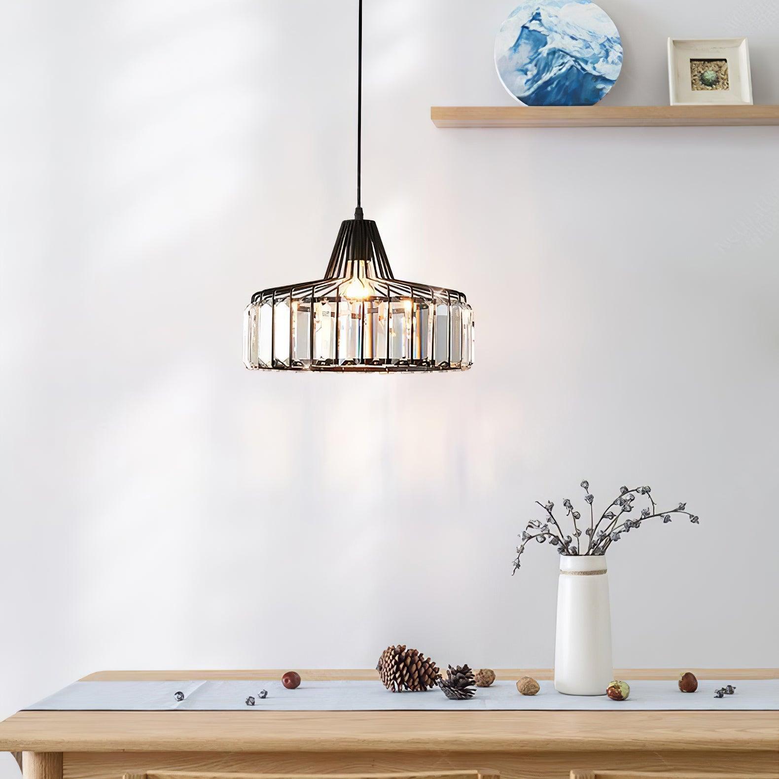 Orfina | Lampe Suspendue – Diffusion brillante abat jour cristal