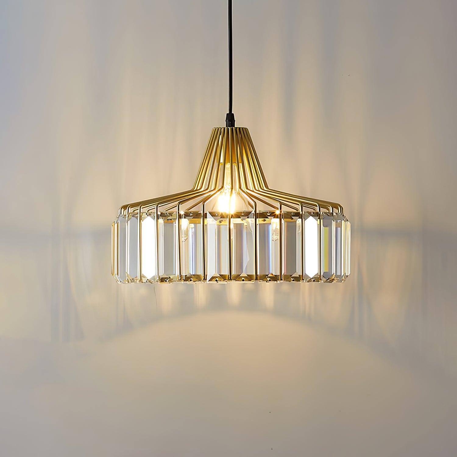 Orfina | Lampe Suspendue – Diffusion brillante abat jour cristal