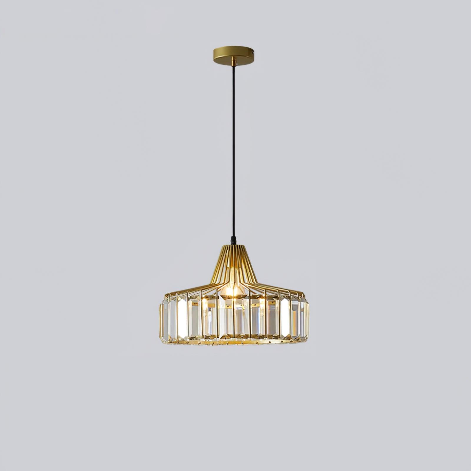 Orfina | Lampe Suspendue – Diffusion brillante abat jour cristal