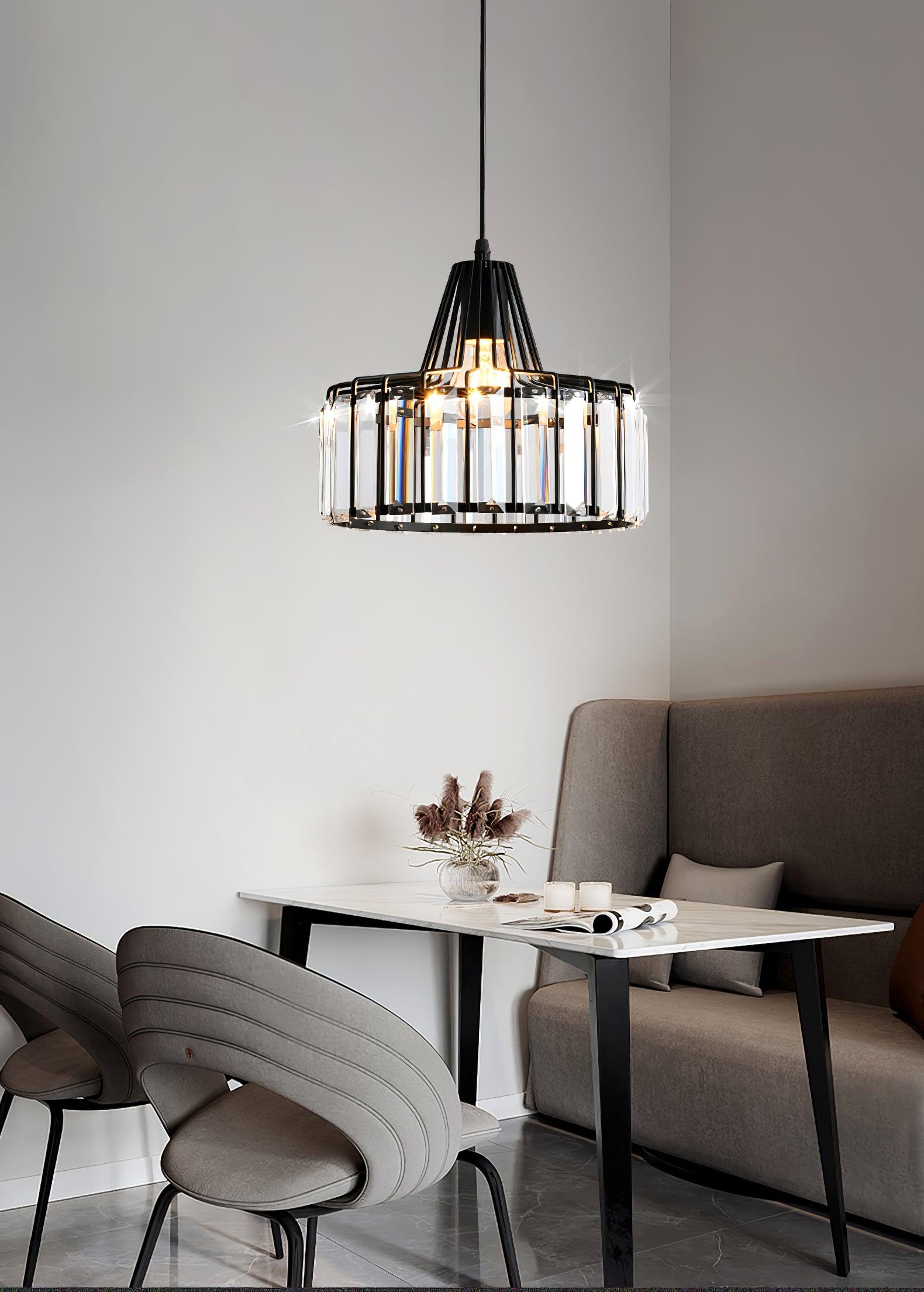 Orfina | Lampe Suspendue – Diffusion brillante abat jour cristal