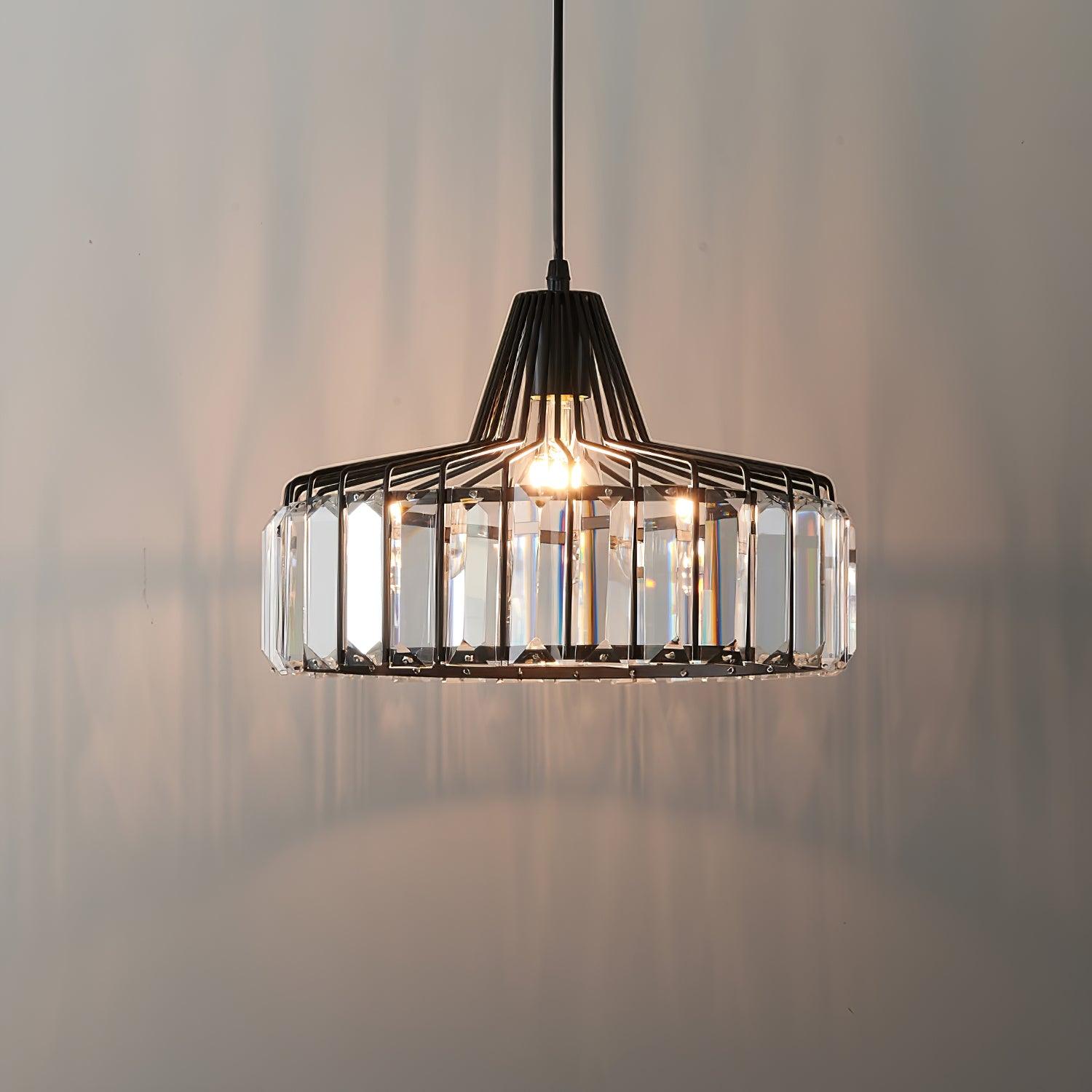 Orfina | Lampe Suspendue – Diffusion brillante abat jour cristal