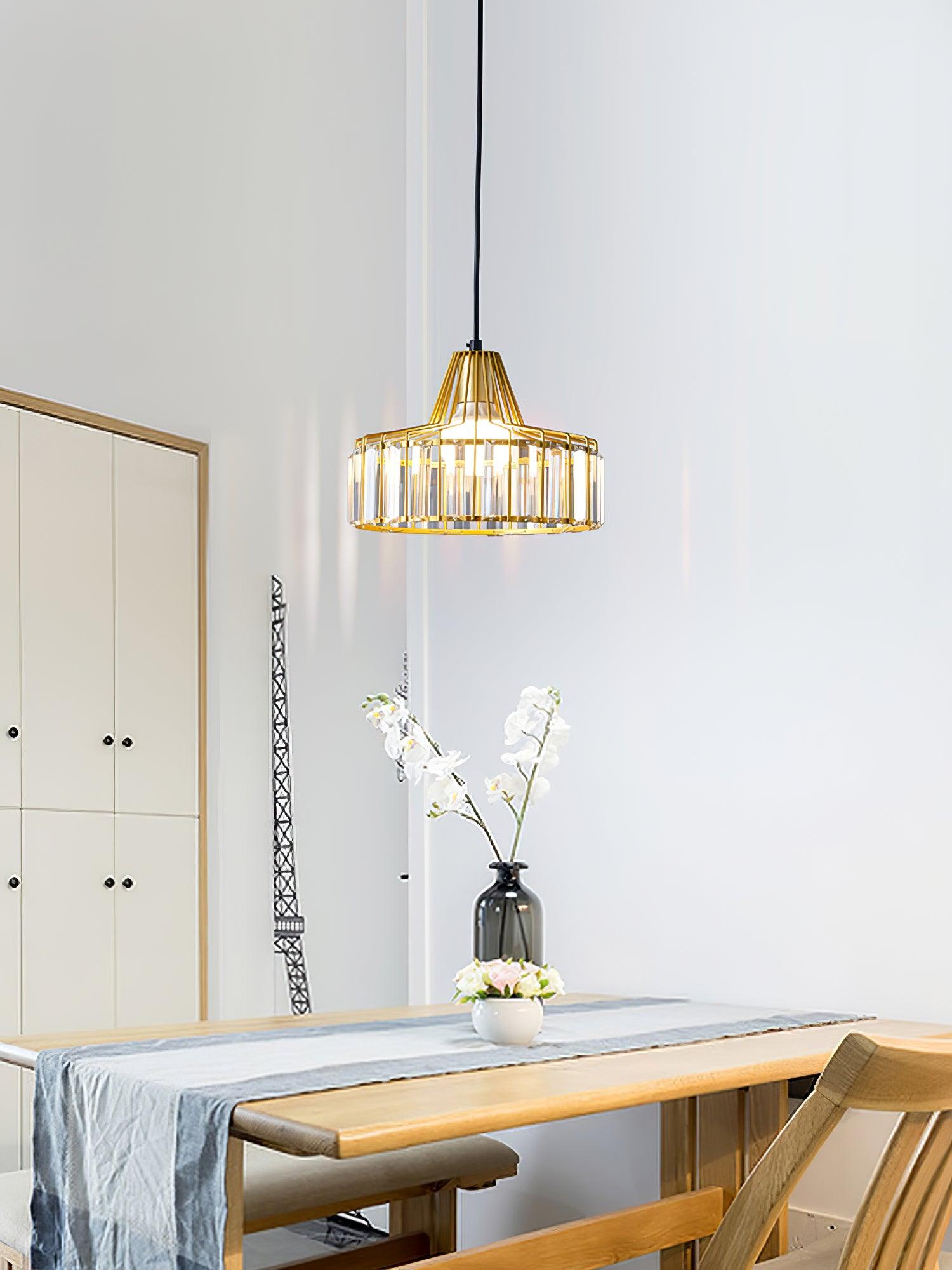 Orfina | Lampe Suspendue – Diffusion brillante abat jour cristal