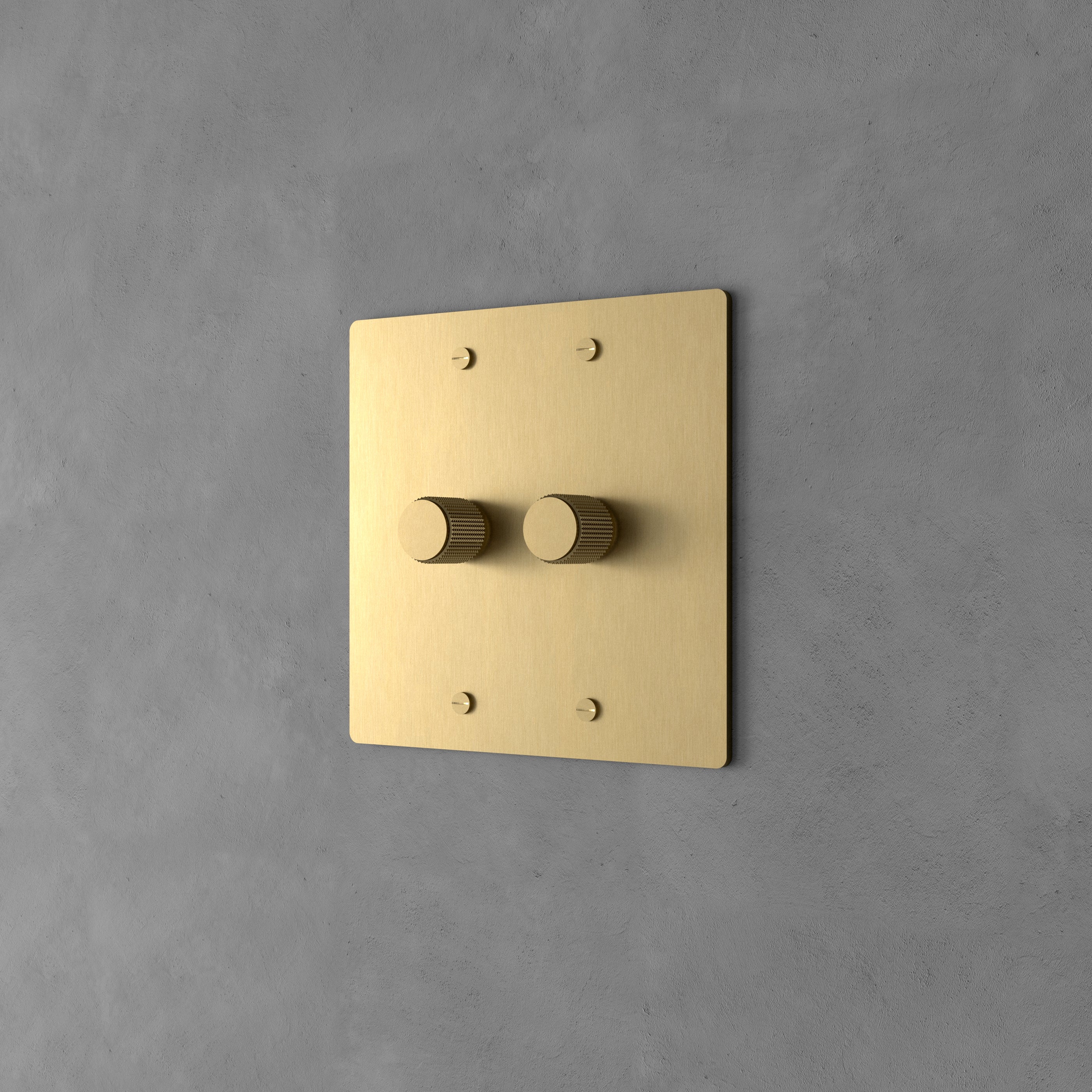 Dervan - Variateur De Lumière Mural Laiton 2 Touches Va-Et-Vient