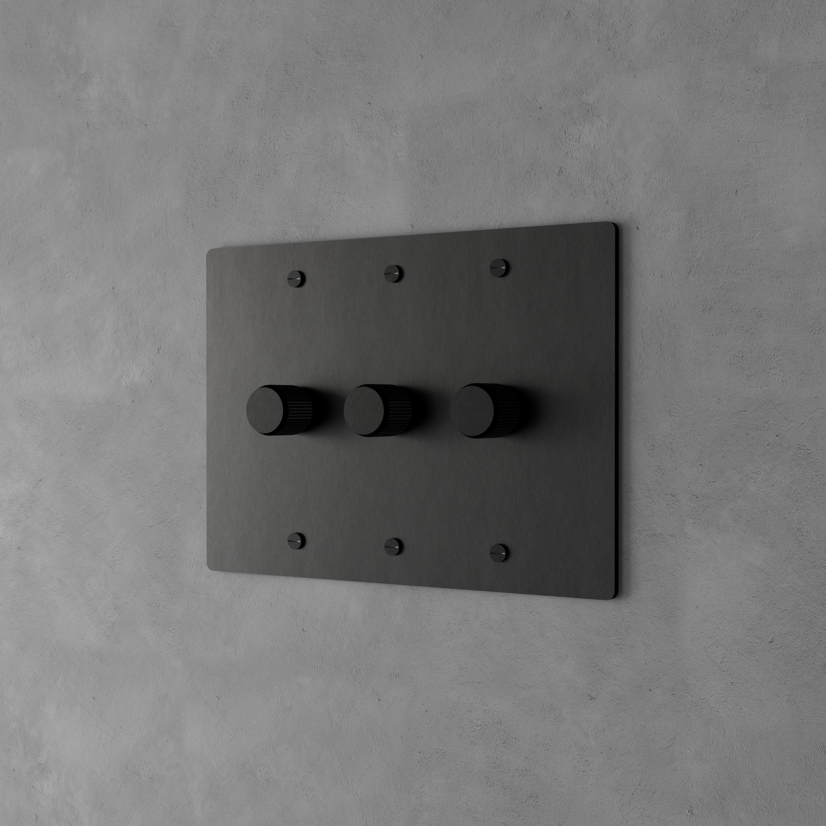 Dervan - Variateur De Lumière Mural Noir 3 Touches Va-Et-Vient