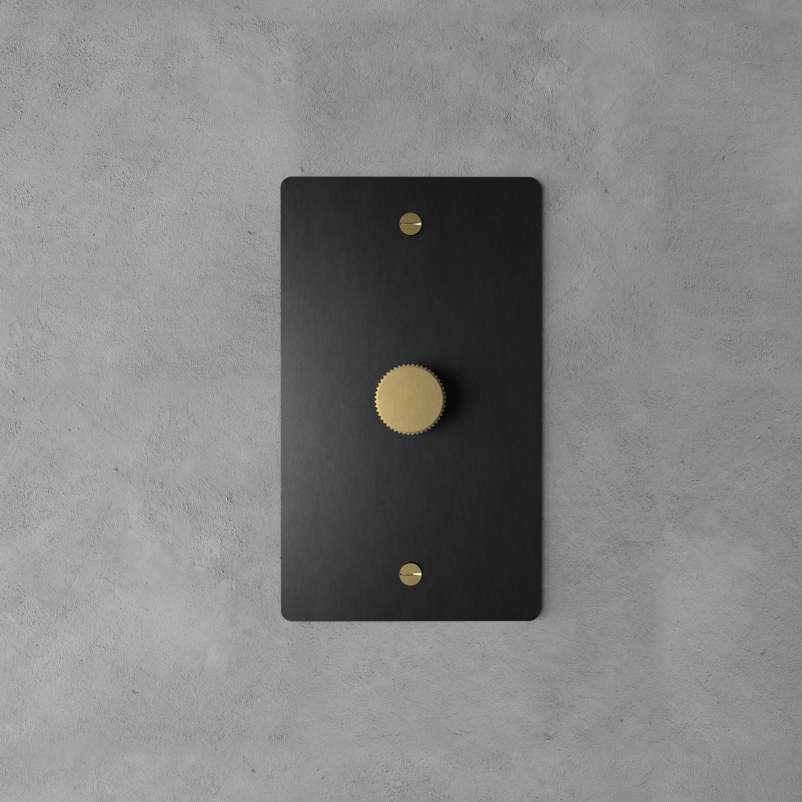 Dervan - Variateur De Lumière Mural Noir Nuit Avec Laiton 1 Touche Va-Et-Vient