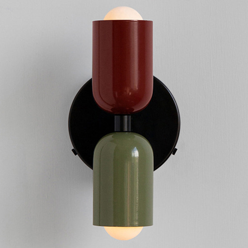 Duoval - Applique Murale Double Point Lumineux Rouge + Vert