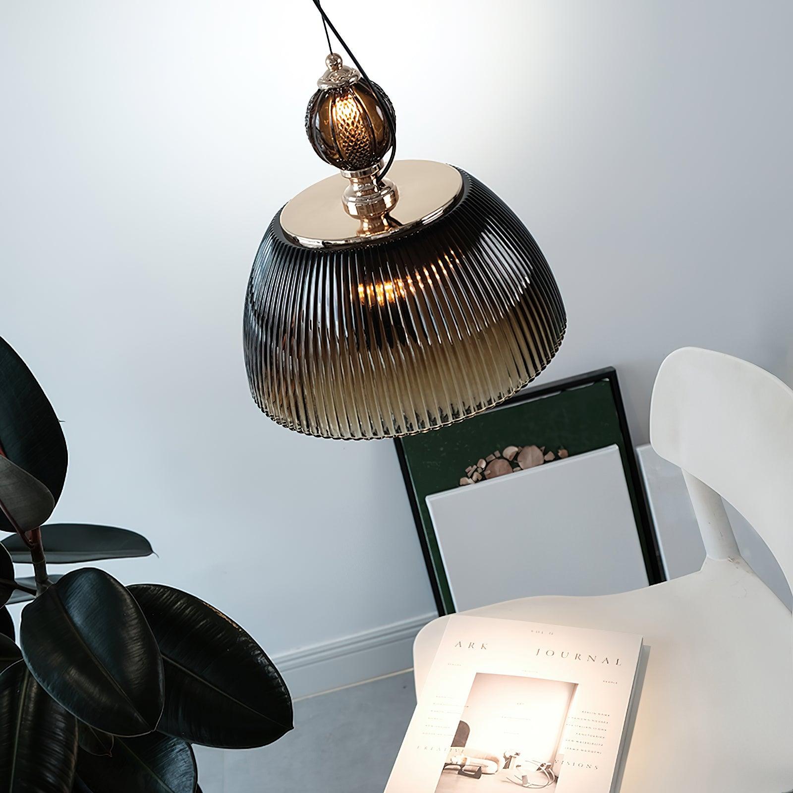 Évolisse | Lampe Suspendue en Verre – Dégradé vert rétro élégant