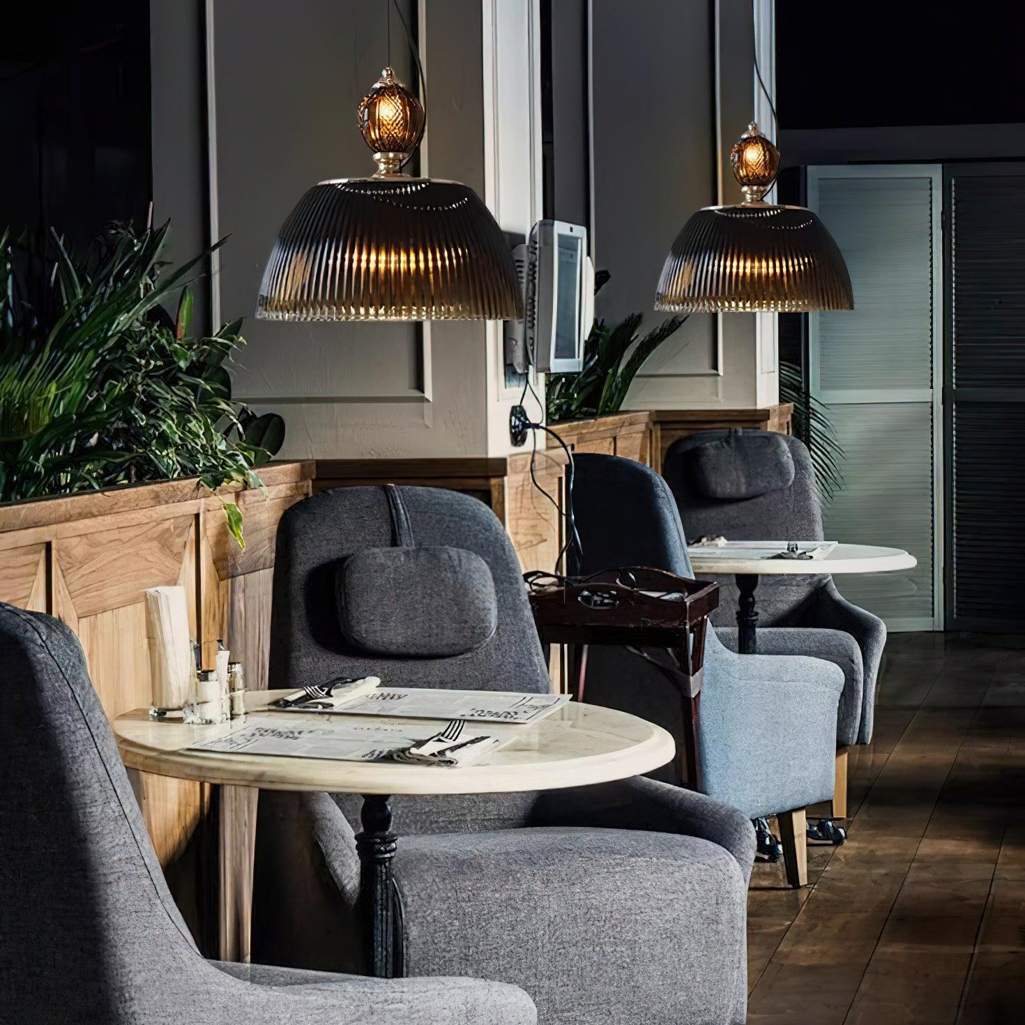 Évolisse | Lampe Suspendue en Verre – Dégradé vert rétro élégant