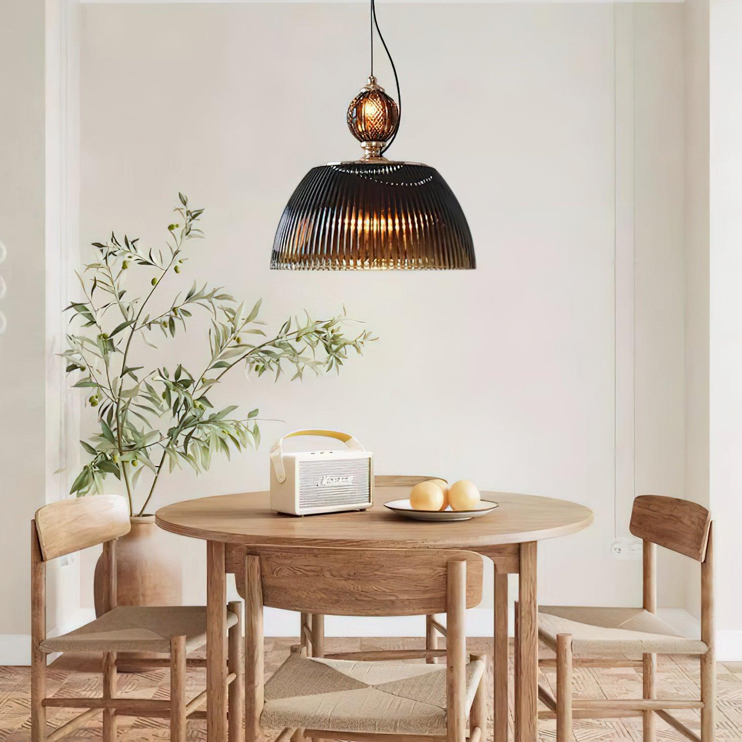 Évolisse | Lampe Suspendue en Verre – Dégradé vert rétro élégant