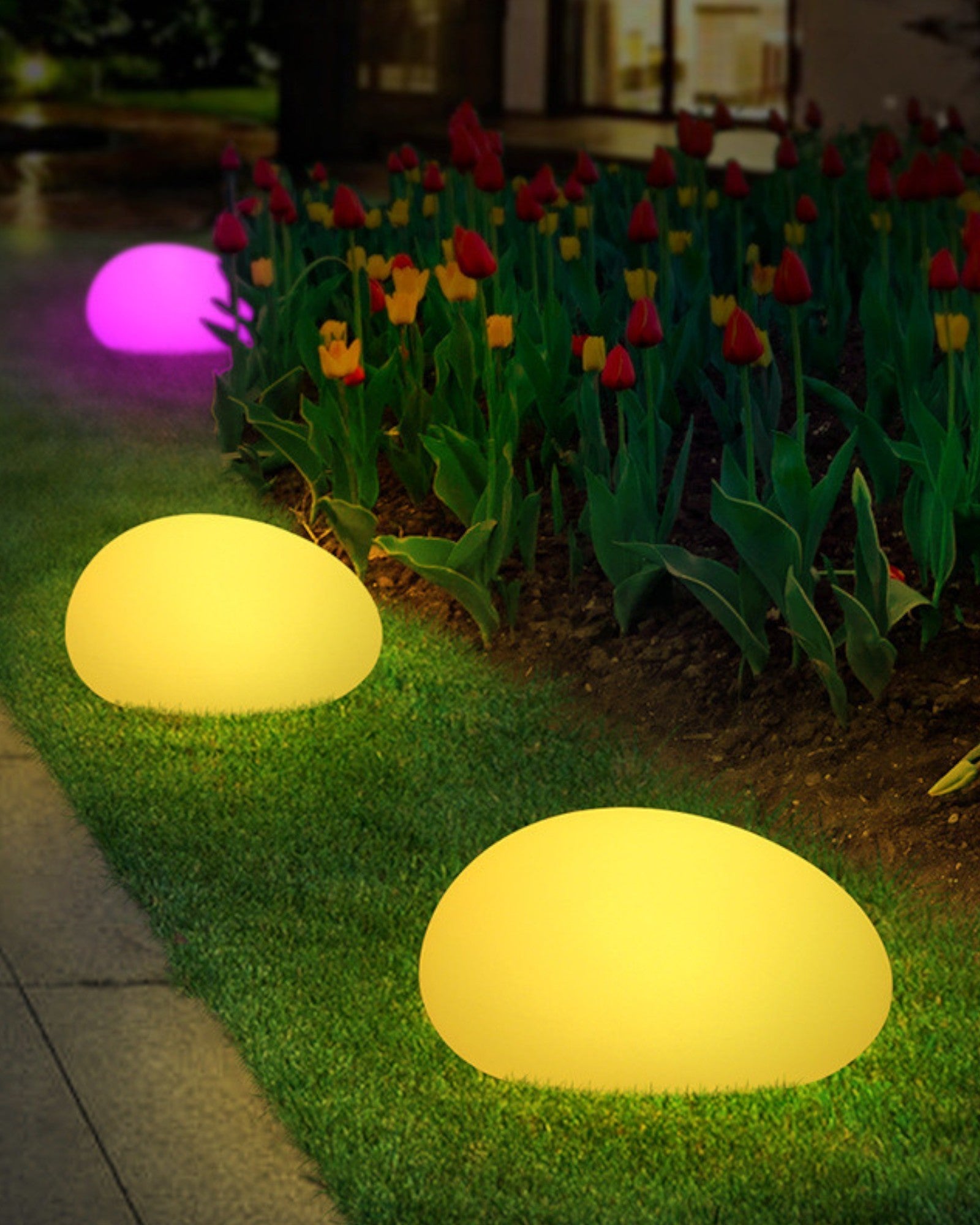 Lampe Solaire Extérieur RGB Design Scandinave en Métal et Acrylique - Éclairage Extérieur IP65 pour Jardin et Terrasse 5