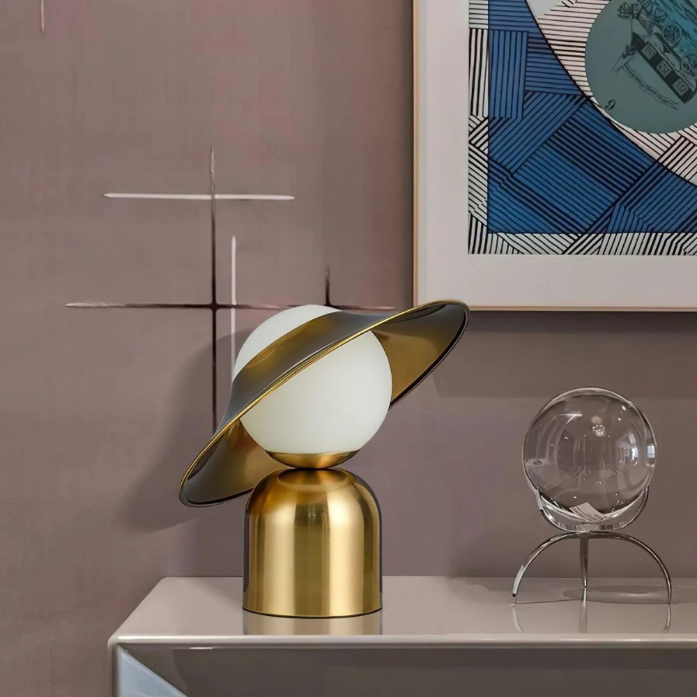 Lampe de Table Rétro avec Luminosité Ajustable en Métal et Verre – Éclairage Élégant pour Intérieur, Hauteur 40 cm 4