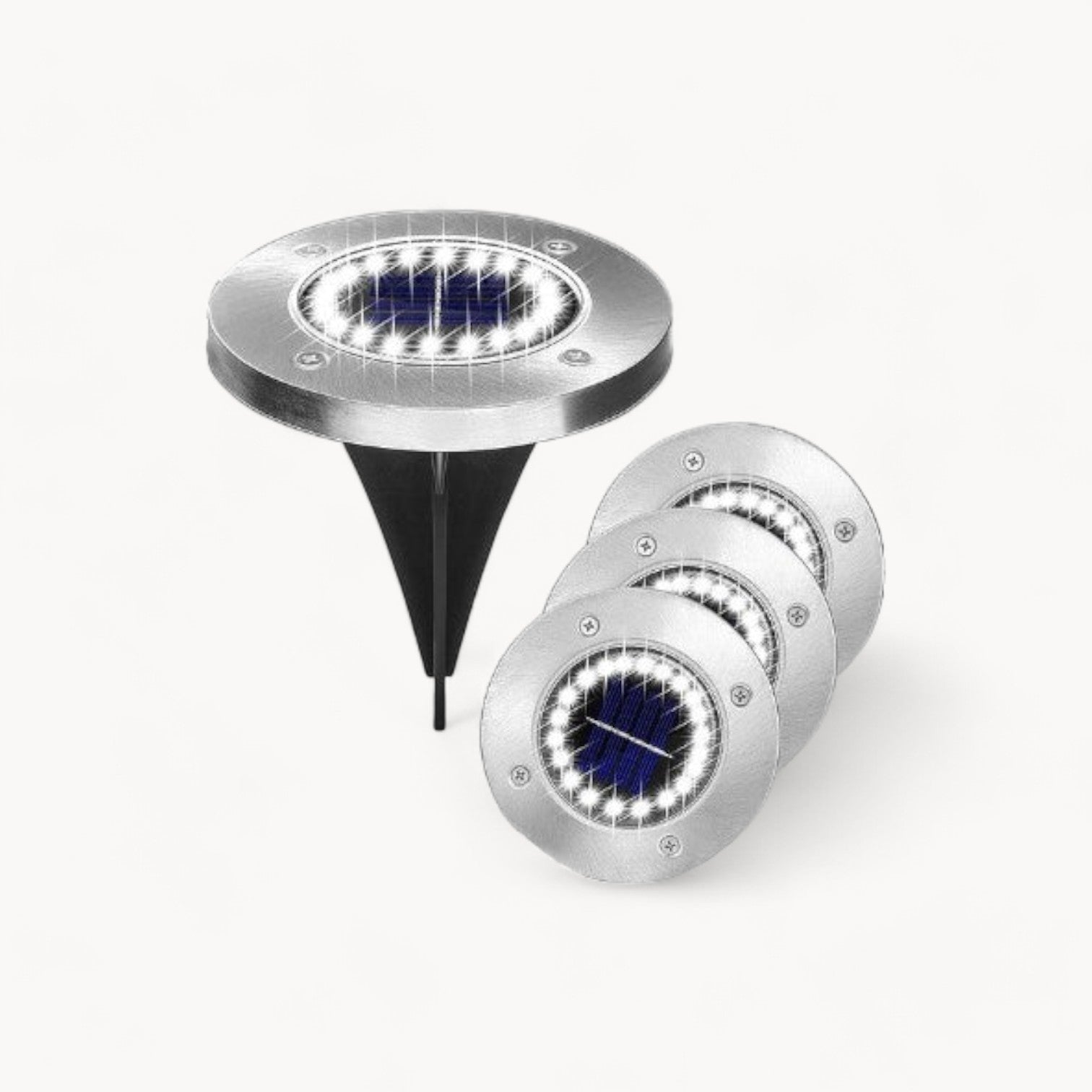 Lampes de Jardin Solaires LED Étanches IP65 avec Fonction Automatique et Batterie Li-Ion 600mAh 0