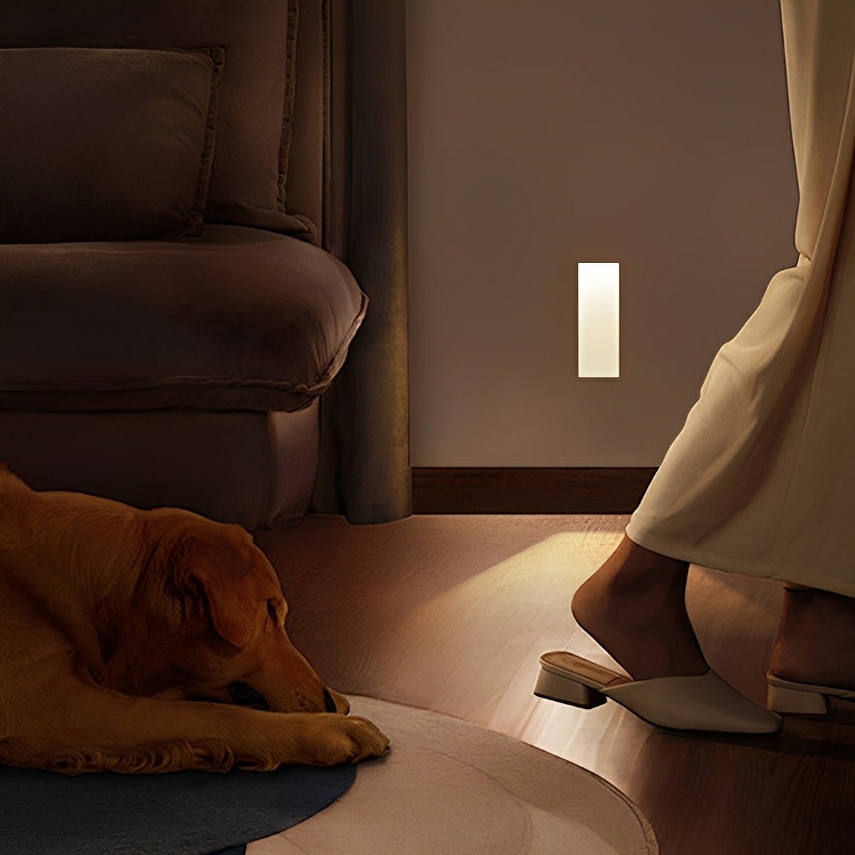 Lumenca - Applique Encastrée LED Minimaliste À Détecteur Blanc Neutre Rectangulaire
