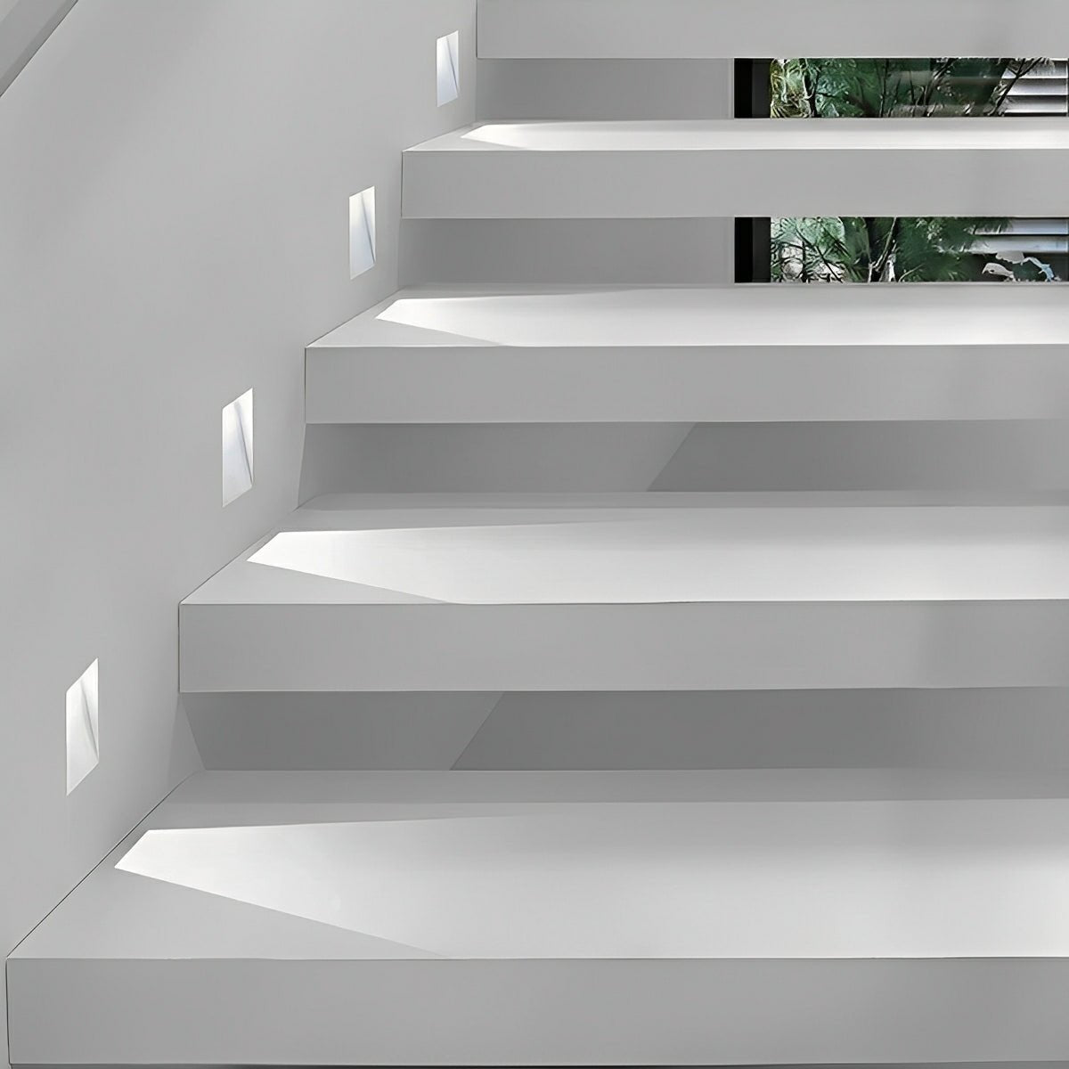 Lumenca - Applique Encastrée LED Minimaliste À Détecteur Blanc Froid Rectangulaire