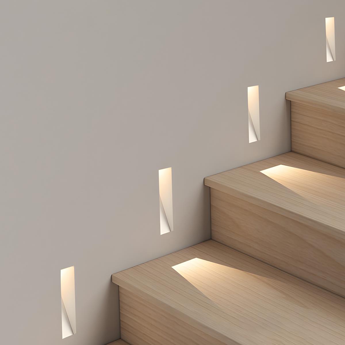 Lumenca - Applique Encastrée LED Minimaliste À Détecteur Blanc Neutre Rectangulaire Éclairage Continu