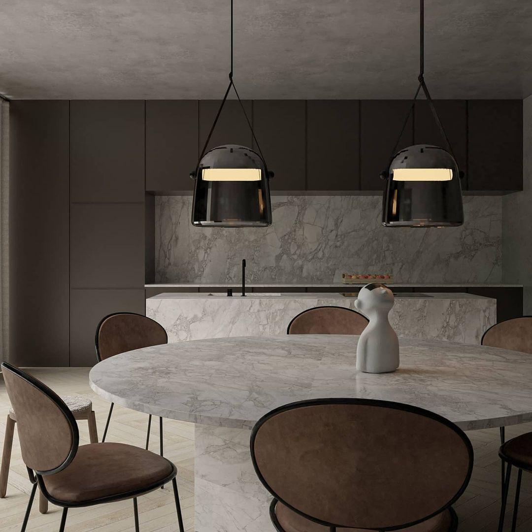 Noctéa | Lampe Suspendue – Verre soufflé LED design contemporain