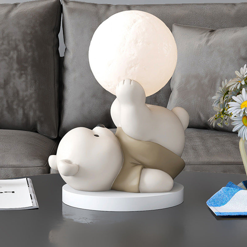 Ourélia | Lampe de Table – Veilleuse Ours et Lueur Lunaire