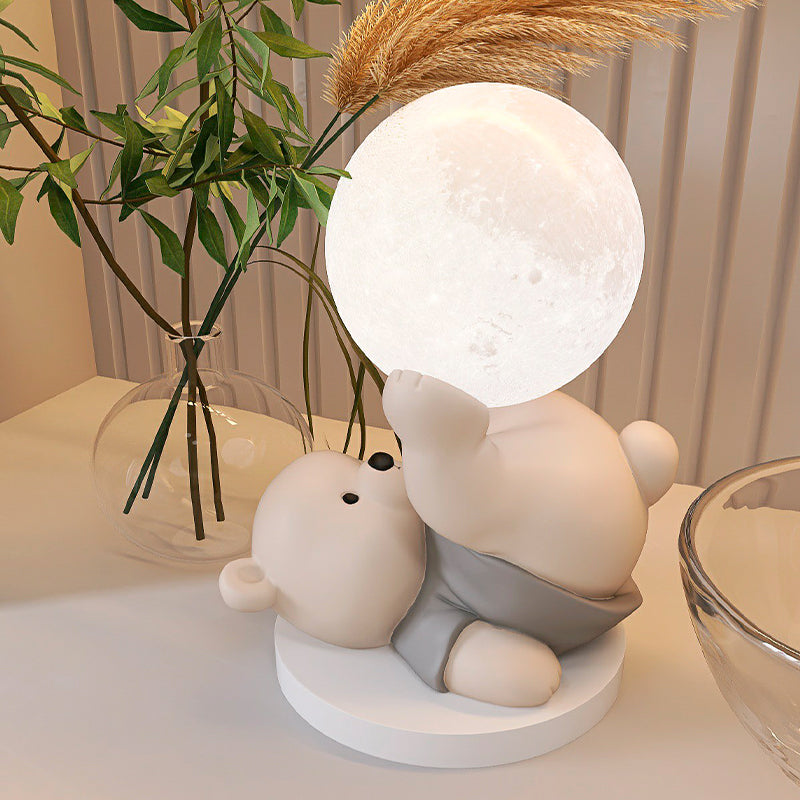 Ourélia | Lampe de Table – Veilleuse Ours et Lueur Lunaire