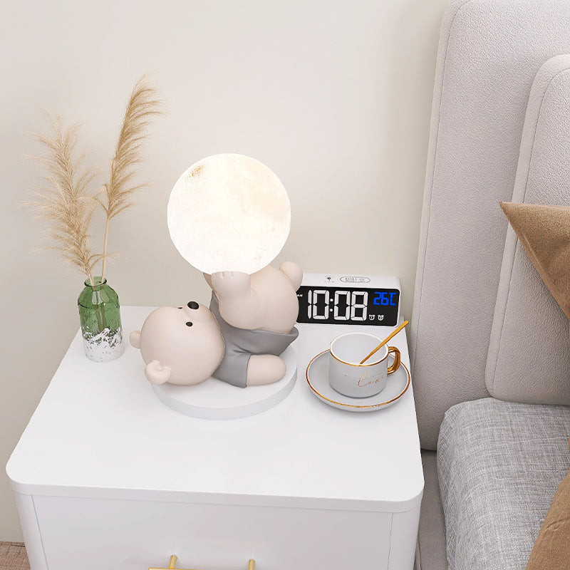 Ourélia | Lampe de Table – Veilleuse Ours et Lueur Lunaire