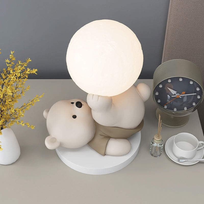 Ourélia | Lampe de Table – Veilleuse Ours et Lueur Lunaire