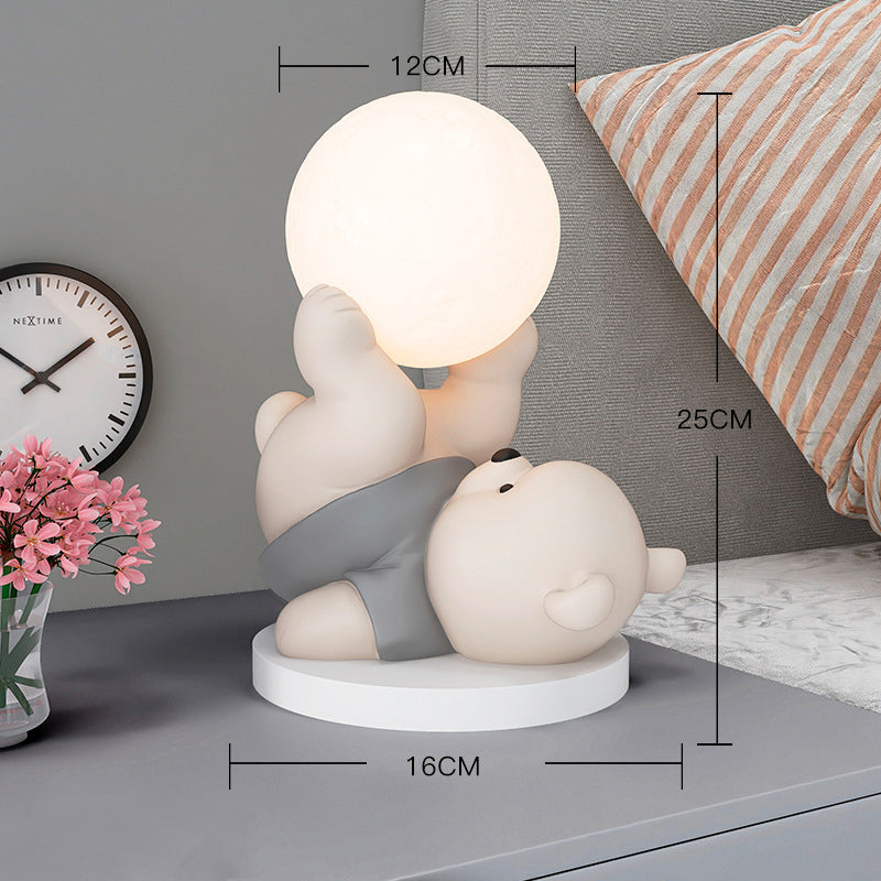 Ourélia | Lampe de Table – Veilleuse Ours et Lueur Lunaire