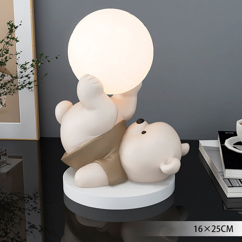 Ourélia | Lampe de Table – Veilleuse Ours et Lueur Lunaire