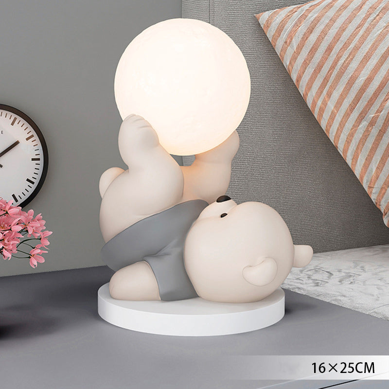 Ourélia | Lampe de Table – Veilleuse Ours et Lueur Lunaire