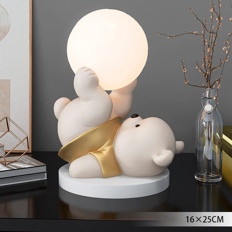 Ourélia | Lampe de Table – Veilleuse Ours et Lueur Lunaire