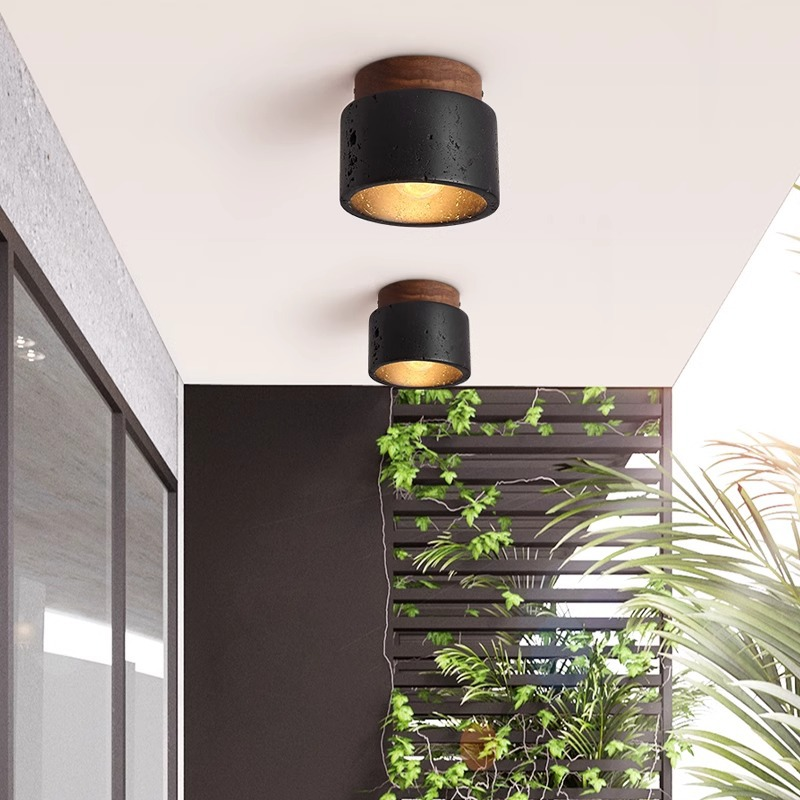 Solédria | Plafonnier Pierre Noire – Ambiance Chaleureuse et Apaisante
