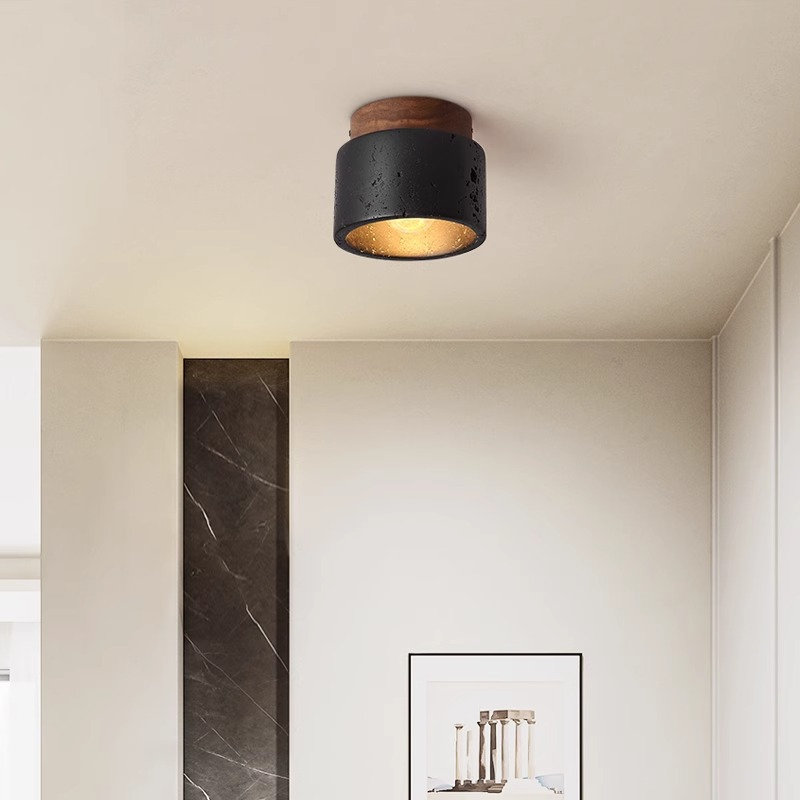 Solédria | Plafonnier Pierre Noire – Ambiance Chaleureuse et Apaisante