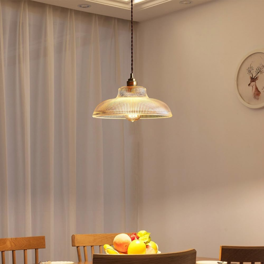 Plafonnier LED en Cristal Élégant pour Salon – Design Rétro Classique avec Abat-jour en Verre, Longueur Ajustable 4