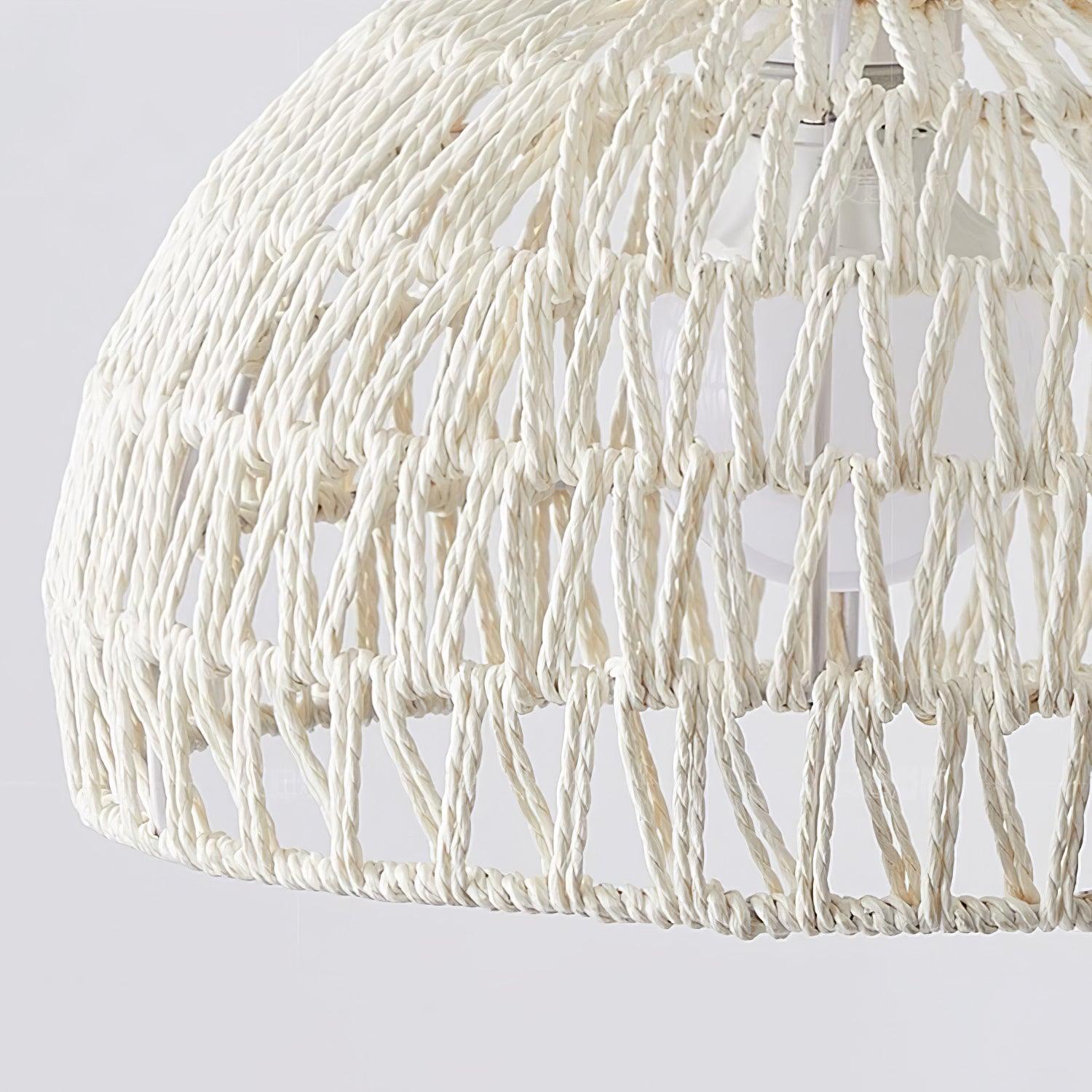 Osierelle | Lampe Suspendue en Rotin – Arc élégant lumière douce