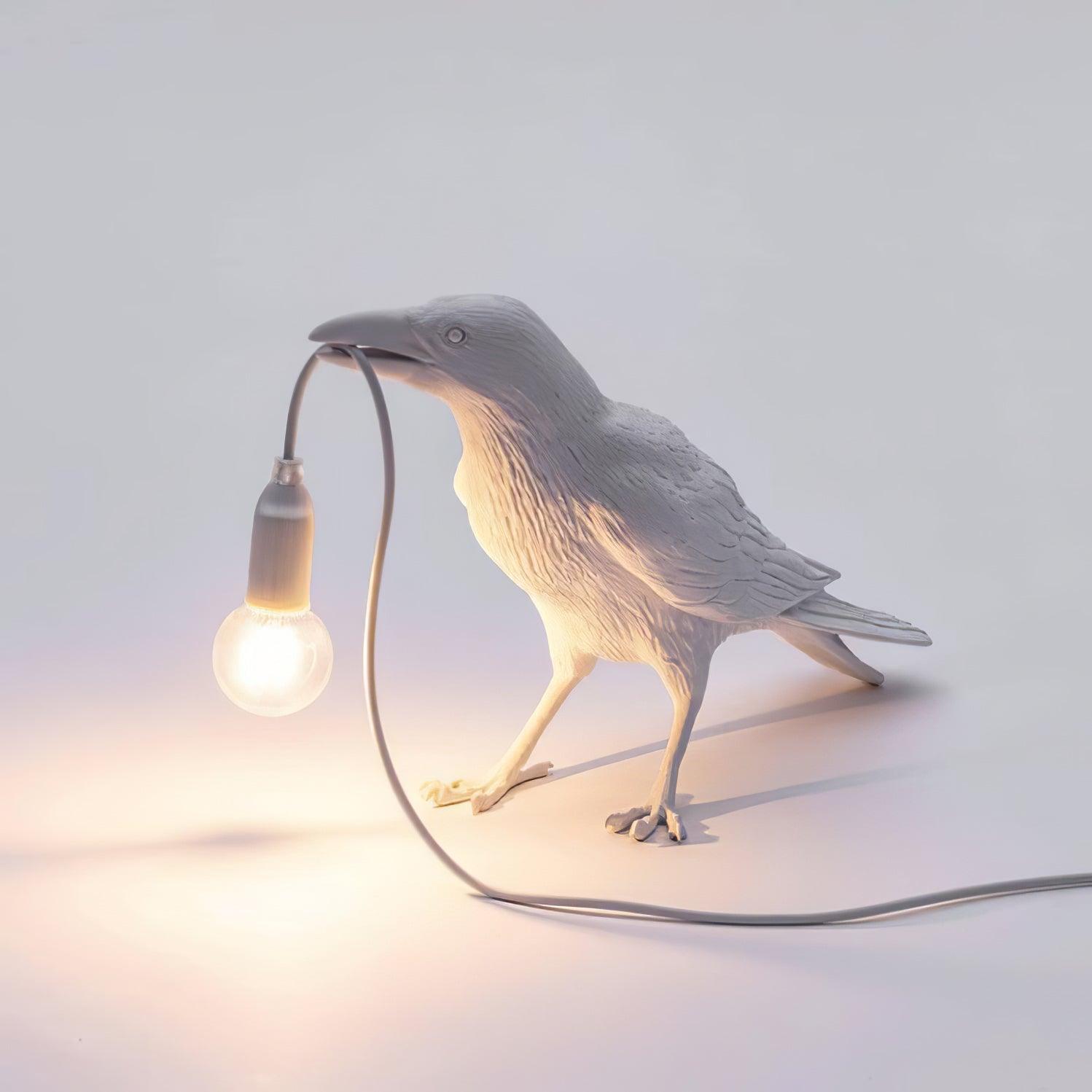 Corvélis | Lampe de Table – Corbeau sculpté résine style moderne