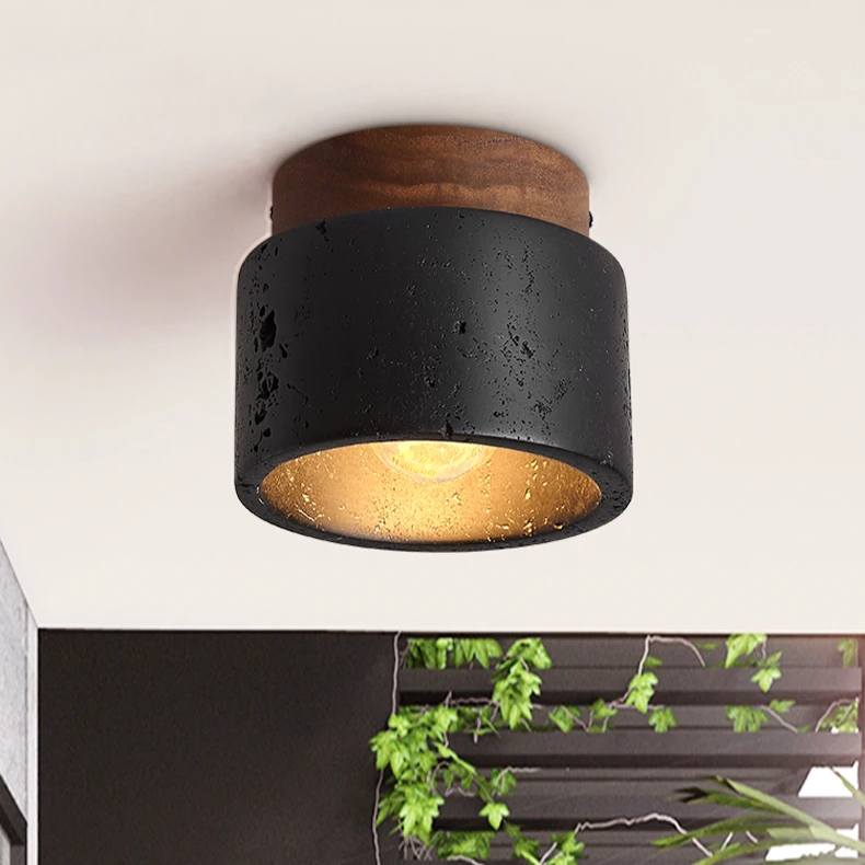 Solédria | Plafonnier Pierre Noire – Ambiance Chaleureuse et Apaisante