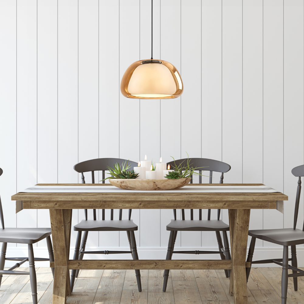 Suspension Luminaire en Verre Transparent avec Dôme Cristallin, Câble Réglable de 120 cm - Lustre Moderne pour Intérieur Contemporain 4
