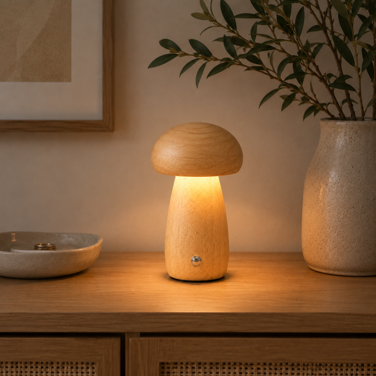 Sylvéra | Lampe Champignon – Élégance Naturelle et Rechargeable